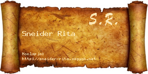 Sneider Rita névjegykártya