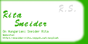 rita sneider business card